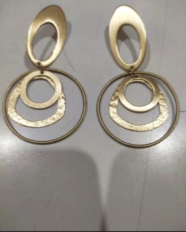 Brass Drop Earrings - Image 3