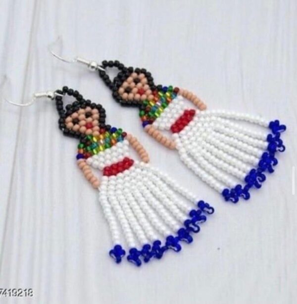 Doll and white Multi Drop Earrings
