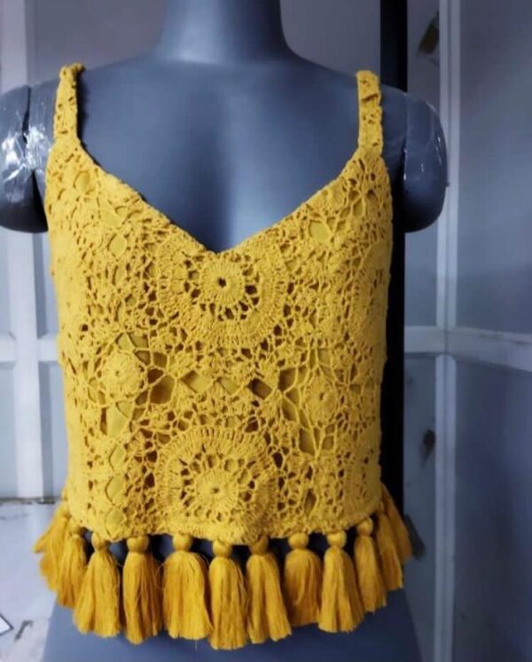 Yellow Crochet  Top