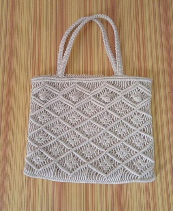 White Macrame Bag