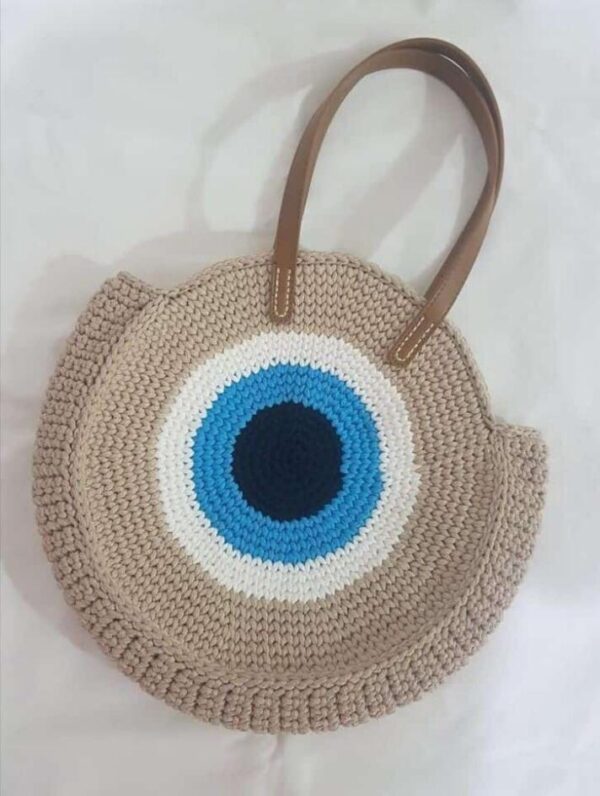 Crochet Evil Eye Round Bag