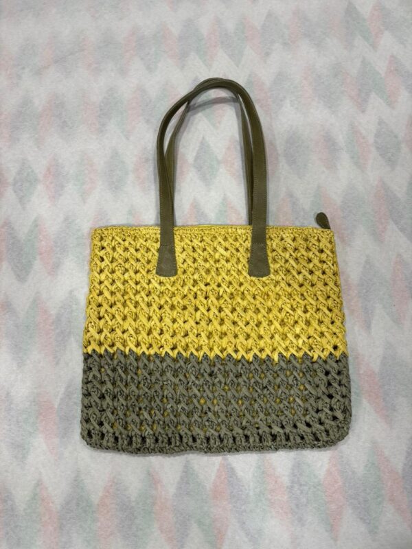 Yellow Raffia Handbags Purse