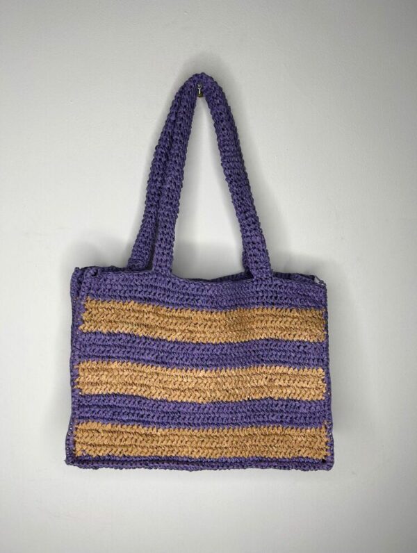 Blue Raffia Bag