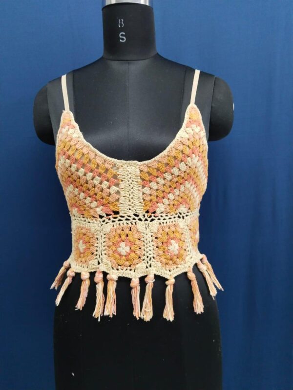 Crochet Tank Orange Top