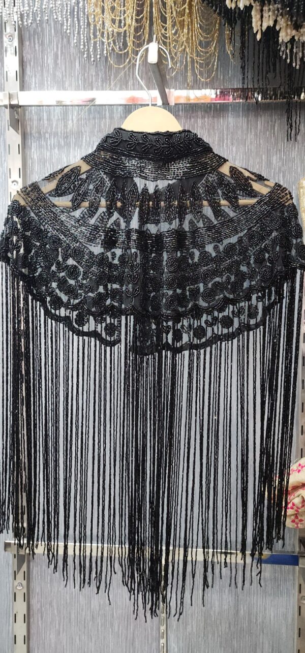 Black Fringe Cape - Image 2